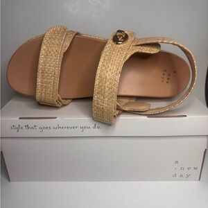 A New Day Women's Woven Tan Sandals